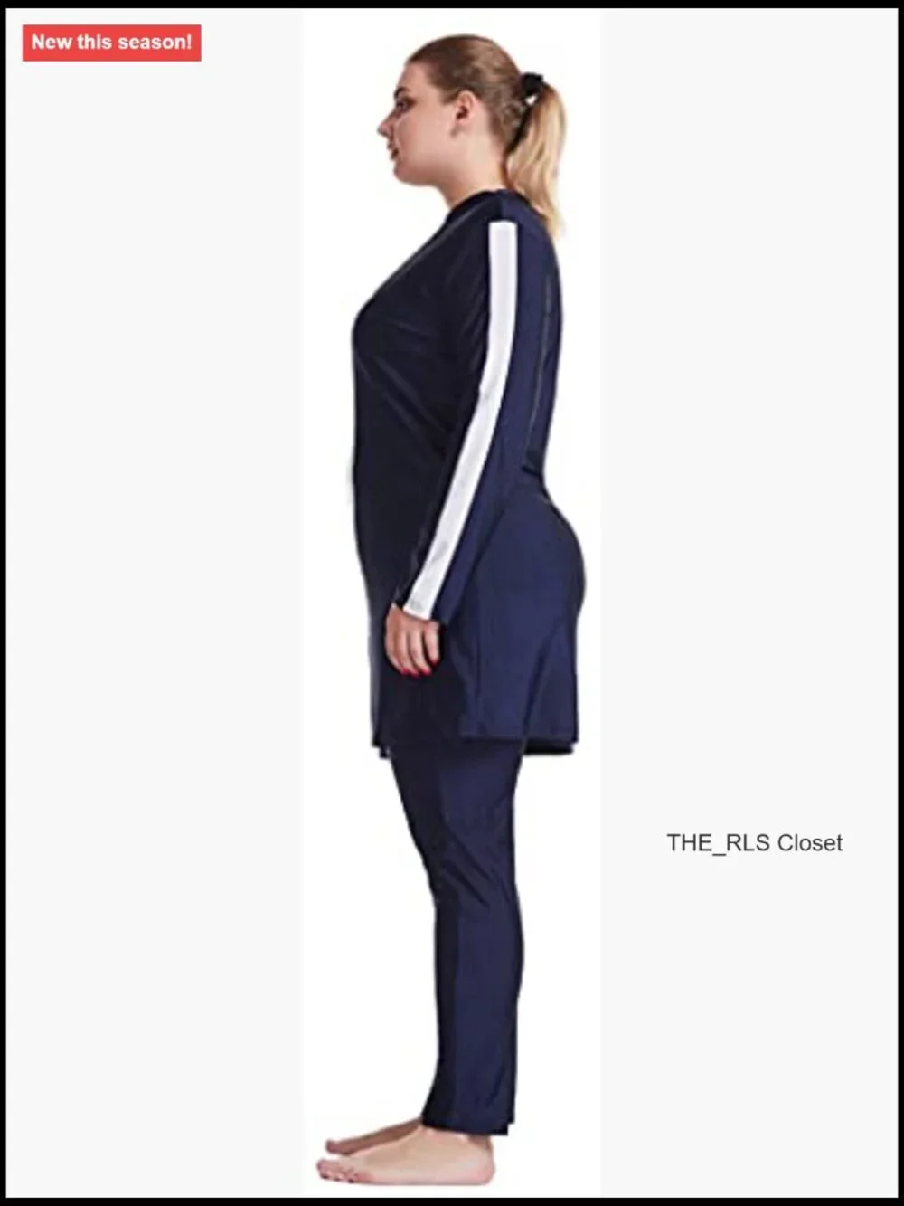 Modest Burkini 2 Piece Plus Size Swimwear Rash Guard with Pants